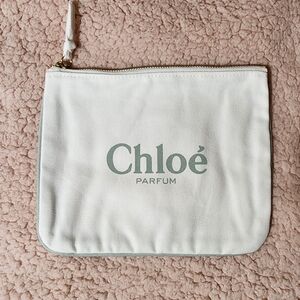 Chloe White and Green Pouch
